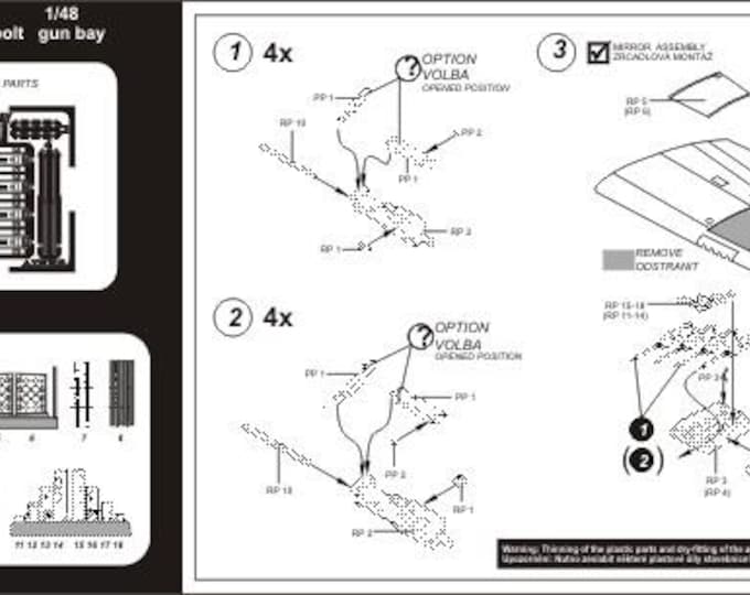 1:48 Republic P47D Thunderbolt gun bay extra detailing resin and photoetched parts Aires Hobby Models 4136