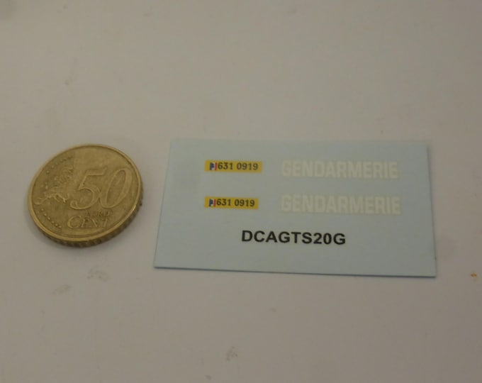 1:43 waterslide decals sheet Gendarmerie for trucks and vans of the 50-60s