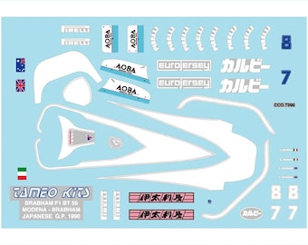 1:43 waterslide serigraphed decals Brabham Judd BT59 Japanese GP 1990 Modena/Brabham Tameo TMK122