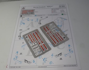 1:24 photoetched Willans 4 points seatbelts for racing cars (RED) Eduard 24007