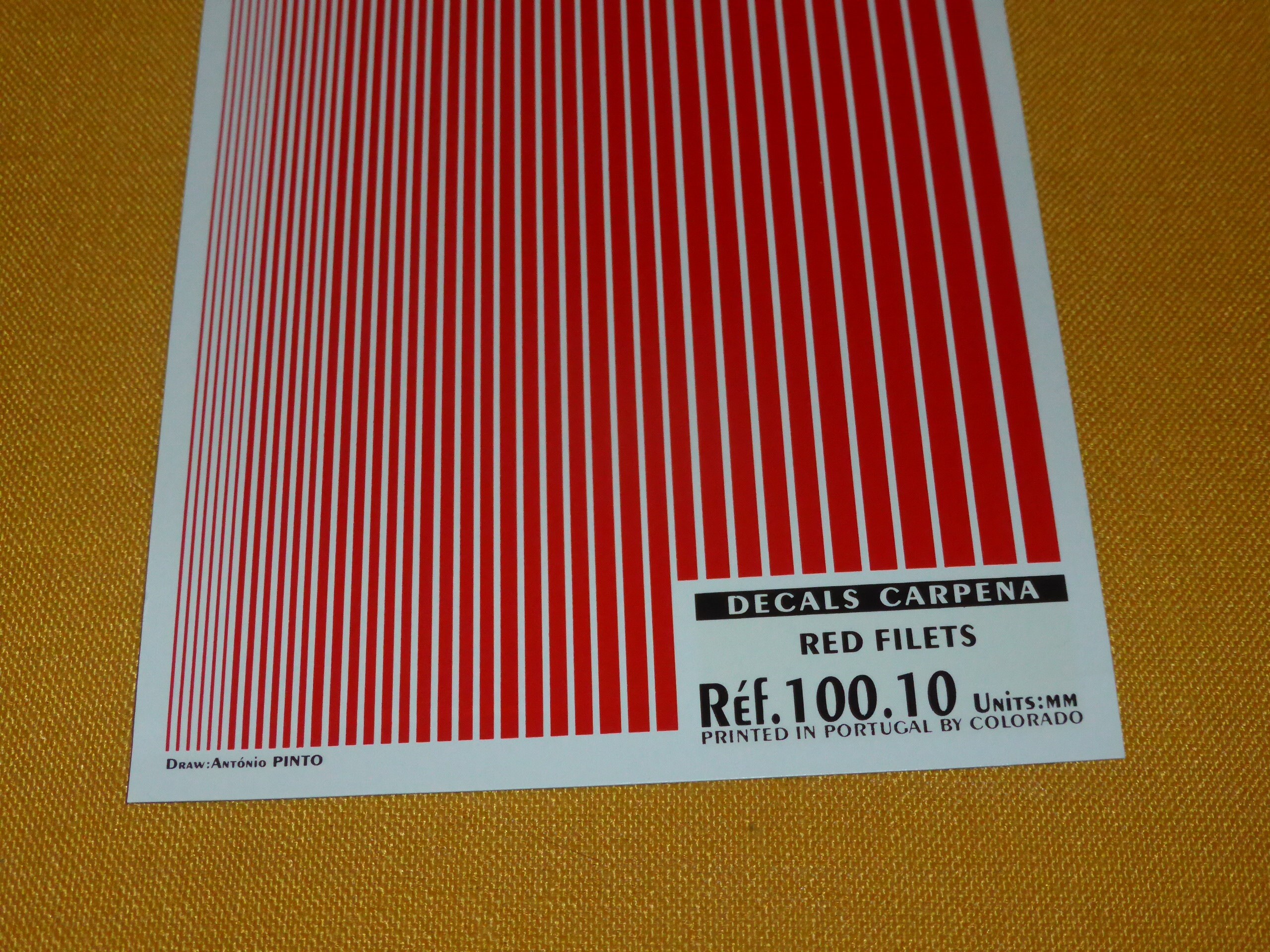 high quality decals filets (red) Colorado Carpena 100.10 from mm 0.5 to