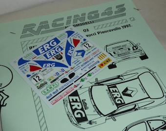 1:43 decals sheet for Renault Mégane Rally Piancavallo 1997 Andreucci/Fedeli RACING43 RD02