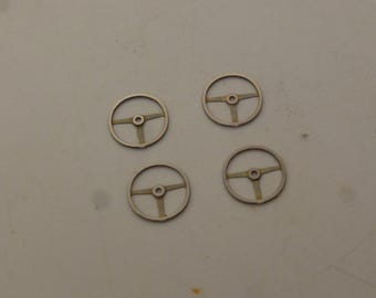 Photoetched 3-spokes steering wheels for trucks of the 70/80/90s (4pcs) by Nonomologati 1:87 H0