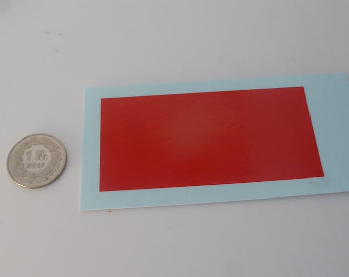 Waterslide serigraphed decals gloss BRIGHT RED colour (printed area cm 8.3x4.2)