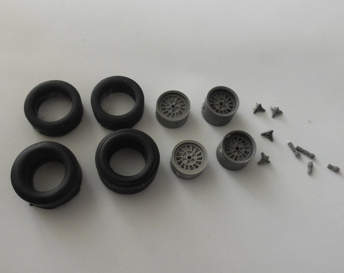 1:24 wheels, tires and wheelspins for Ford MkIV 1967 and other prototypes of the 60-70s Le Mans Miniatures ACW124015