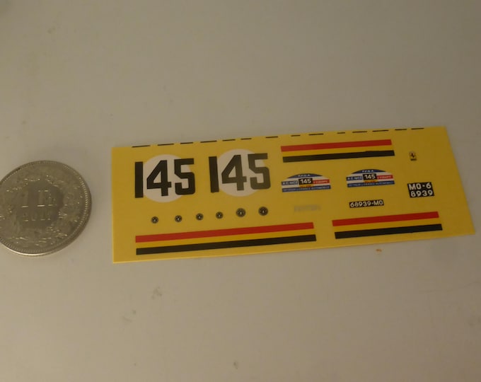 1:43 waterslide decals for Ferrari 250 GT SWB 28019GT Tour Auto 1961 #145 Gendebien/Bianchi