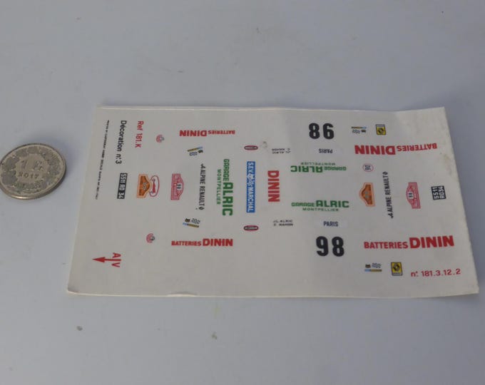 1:43 decals Alpine Renault A110 Rally Monte Carlo 1977 #98 Alric/Nahon Cartograf