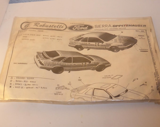 1:43 Robustelli transkit for Ford Sierra Xr4Ti Oppitzhauser 500km Monza 1986 Oppitzhauser/Lechner/Pacher GR68