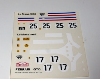 1:43 decals for Ferrari 250 GTO Le Mans 1962 #17 / Le Mans 1963 #25 printed by Cartograf