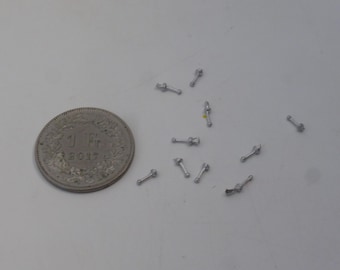 white metal gear levers with "rubber" base for 1:43 racing and rally cars 60/70s Fiat 124 Abarth etc (pack of 10 pcs) Racing43 RA08