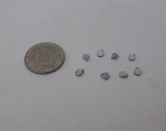 1:43 white metal round foglamps for rally and racing cars of the 60-70s (pack of 8 pieces)