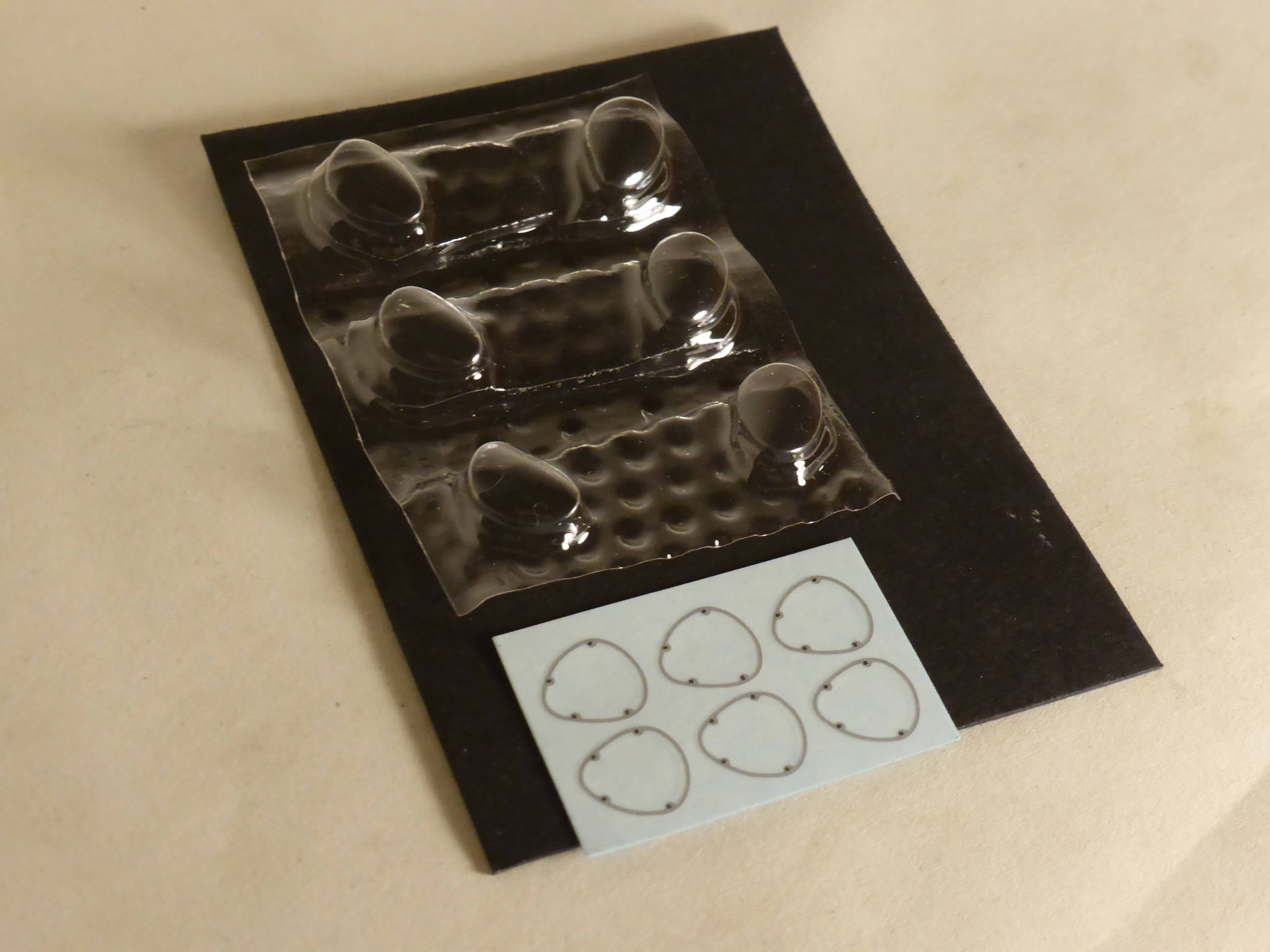 pack of 3 couples of plexi headlight covers decals for Ferrari 250 GTO