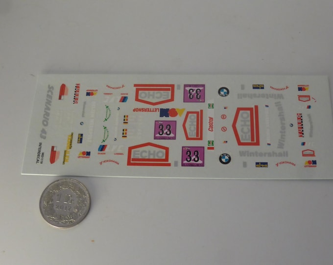 1:43 waterslide decals BMW Z3 Echo Wintershall Belgian Pro Car 1999 #33