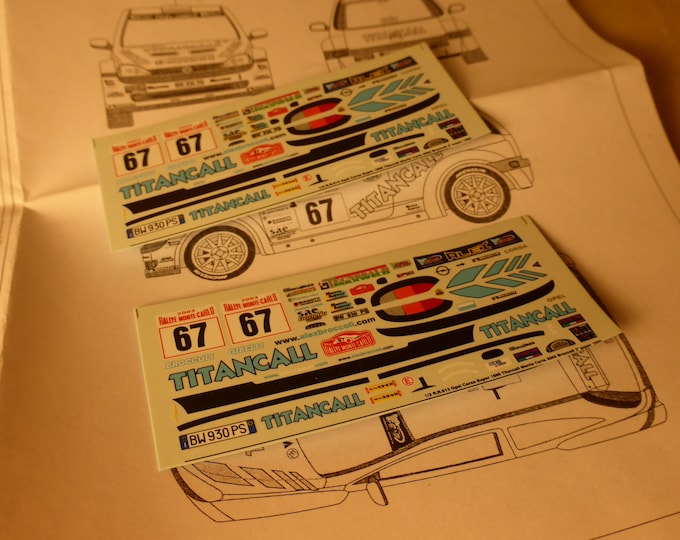 high quality 1:43 decals sheet for Opel Corsa Super 1600 Titancall Rally Montecarlo 2003 RACING43 RR13
