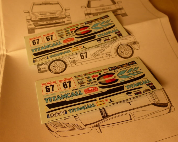 high quality 1:43 decals sheet for Opel Corsa Super 1600 Titancall Rally Montecarlo 2003 RACING43 RR13