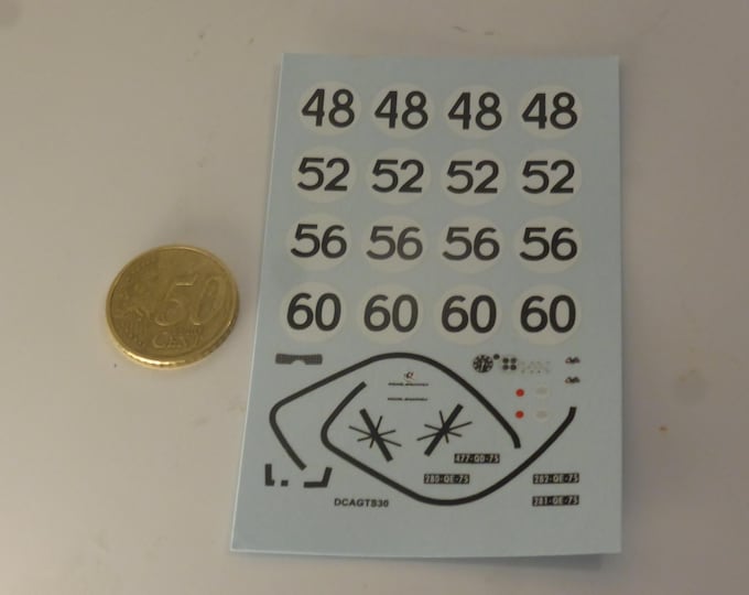 1:43 waterslide decals for René Bonnet Aerodjet Renault Le Mans 1964 #48-52-56-60