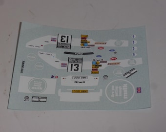 1:43 waterslide decals Ford Escort RS 1600 RAC Rally 1973 #13 winner Trofeu printing