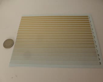 1:43 waterslide decals gold colour stripes various widths