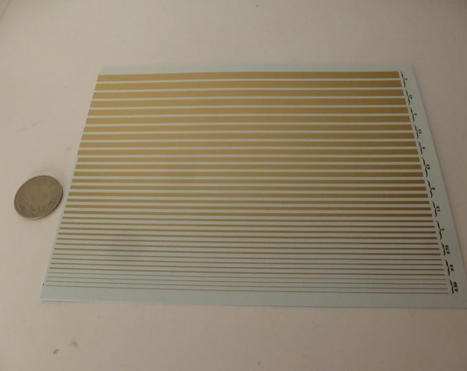 1:43 waterslide decals gold colour stripes various widths