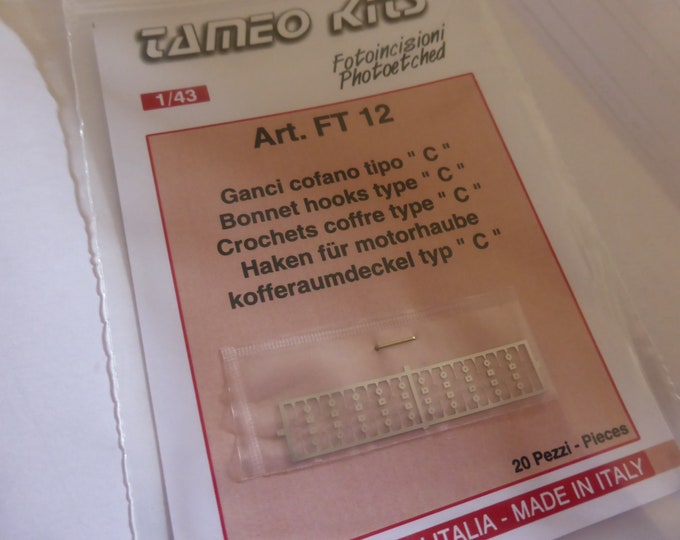 photo etched 1:43 bonnet hooks type-C (20 pieces) Tameo FT12