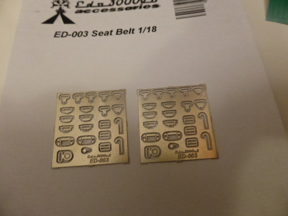 High Quality 1:18 Scale Seatbelts photoetched Sheet, Belts, Decals