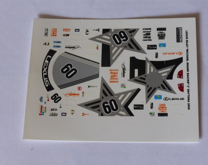 1:43 decals for Riley Lexus Michael Shank Racing 24h Daytona 2006 #60 Provence Miniatures