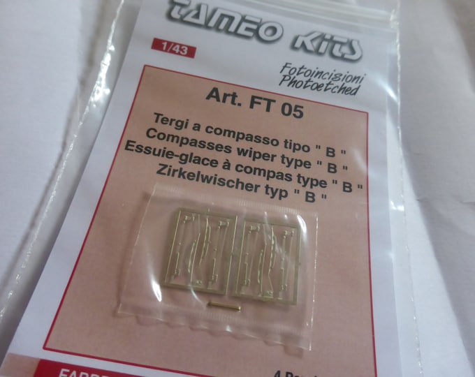 photo etched 1:43 compass windscreen wipers Type-B for Group C-IMSA cars etc (4 pieces) Tameo FT05