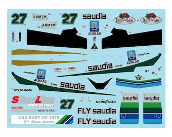 1:43 waterslide serigraphed decals Williams FW06 GP USA East 1978 Jones Tameo SLK042
