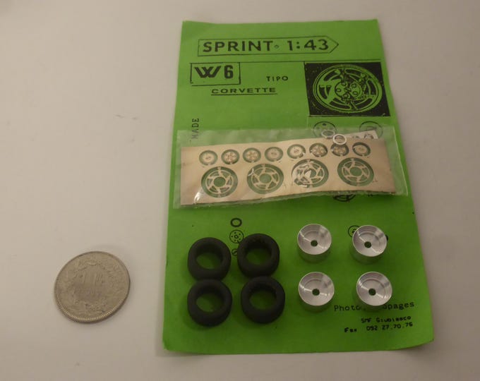 1:43 turned alu and photoetched wheels for Corvette C4 1989-90 etc Sprint43 W6