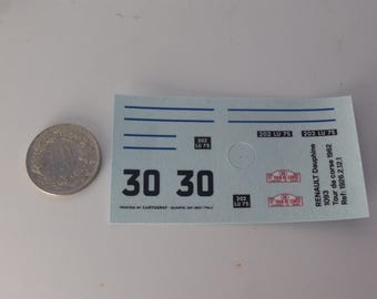 1:43 waterslide decals sheet Renault Dauphine R1093 Tour de Corse 1962 #30 Cartograf