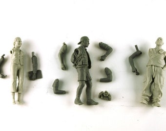 contemporary media crew journalists and photographers 1:24 scale (to assemble and paint) Le Mans Miniatures COFLM124001