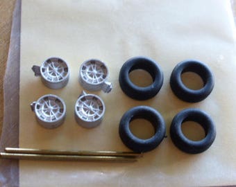 white metal  13" wheels for Abarth 50/60s etc Carrara Models 46 1:43