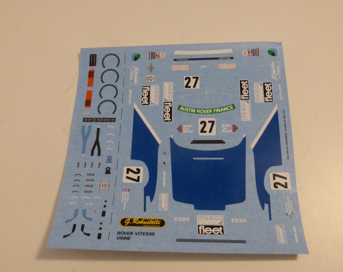 1:43 decals sheet for Rover Vitesse SD1 Gr.A Spa 24h 1984 #27 Hahne/Schlesser/Soper Cartograf production for Robustelli