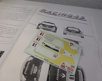 1:43 decals for Renault Clio RS Super1600 Montecarlo 2003 #61 Tirabassi RACING43 RR012