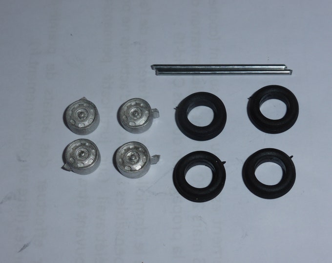 white metal 1:43 wheels and tires for Lancia, Fiat, Ford etc of the 50/60s Carrara Models 16