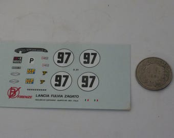 1:43 decals for Lancia Fulvia Zagato Prototype 24h Daytona 1969 #97 Maglioli/Pinto Munari Cartograf