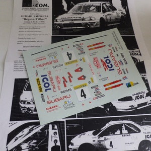 high quality 1:24 decals sheet for Subaru Impreza Rally Monte Carlo 1996 #4 Béguin/Tilber CBCom 24/04