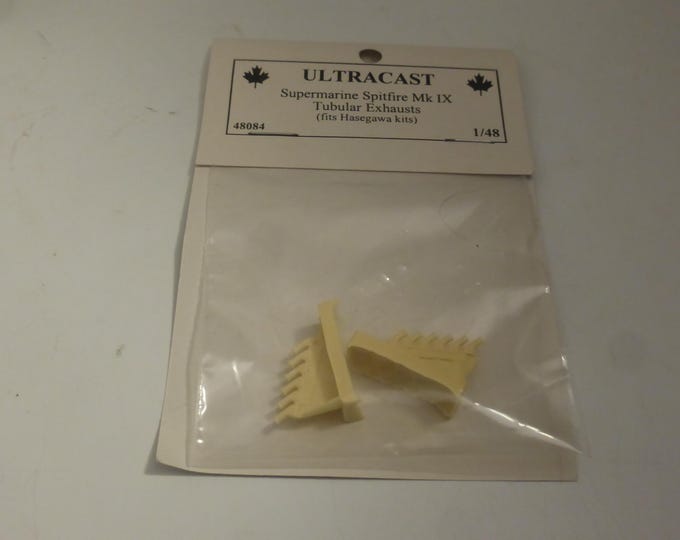 1:48 scale resin tubular exhausts for Supermarine Spitfire MkIX Ultracast 48084