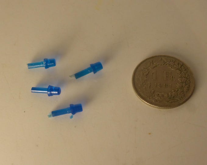 1:43 plastic blue gyrophares (mm 4.0 height) 4 pieces
