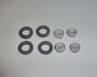 1:43 white metal pepperpot wheels for cars of the 60-70-80s GMW005