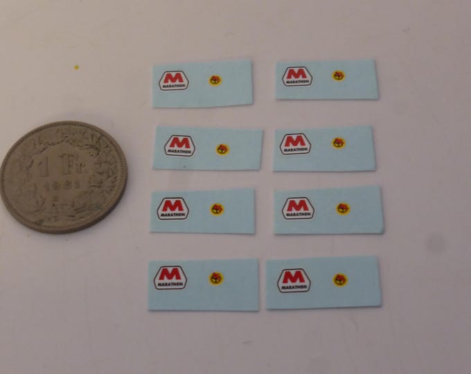 1:43 waterslide decals Scuderia Pegaso and Marathon for Ferrari Targa Florio etc (pack of 8 pcs each)