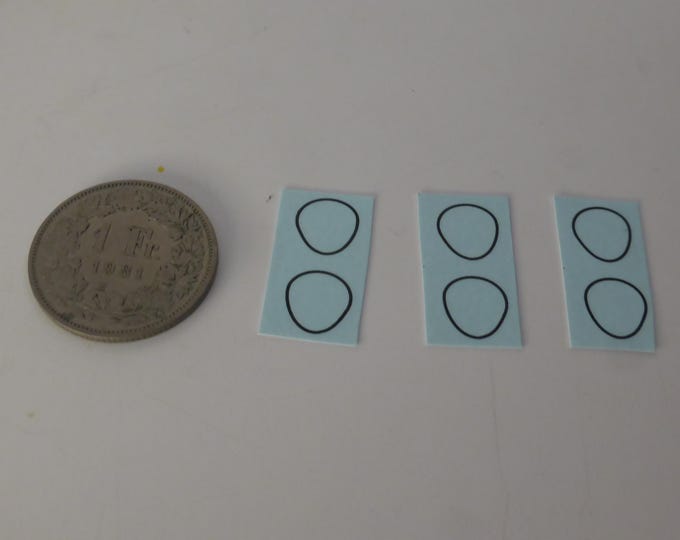1:43 waterslide decals headlight cover frames (black surrounds) Ferrari 250 GTO 330 LMB etc (3 couples)