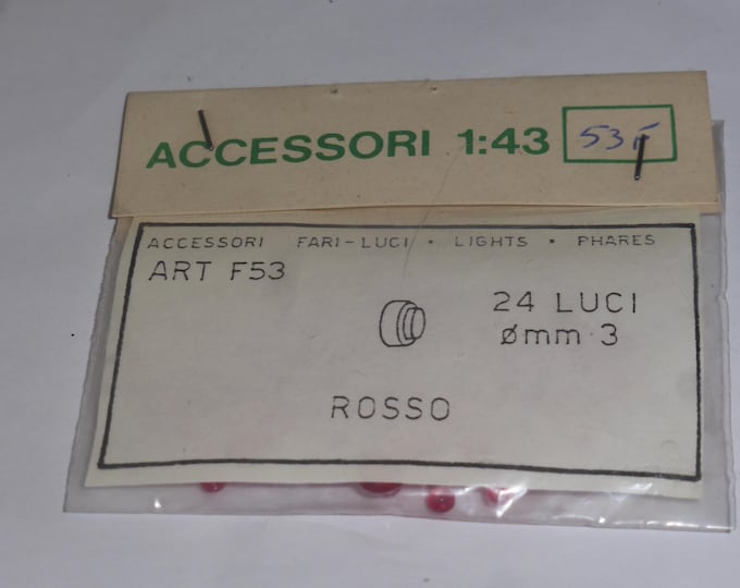 pack of 24 transparent 1:43 scale plastic lights (RED) mm 3.0 FDS 53F