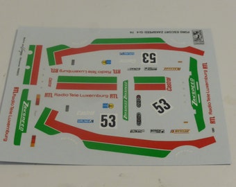1:43 decals for Ford Escort RS Mk.1 Zakspeed RTL Euro Touring Championship 1974 #53