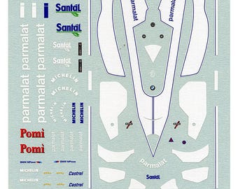1:43 waterslide serigraphed decals Brabham BMW BT52 USA GP 1984 Piquet/Fabi Tameo TMK013