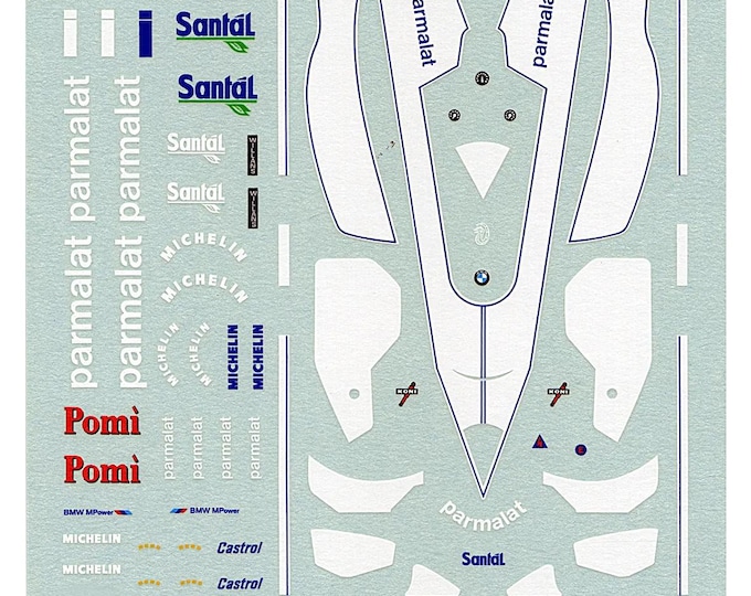 1:43 waterslide serigraphed decals Brabham BMW BT52 USA GP 1984 Piquet/Fabi Tameo TMK013