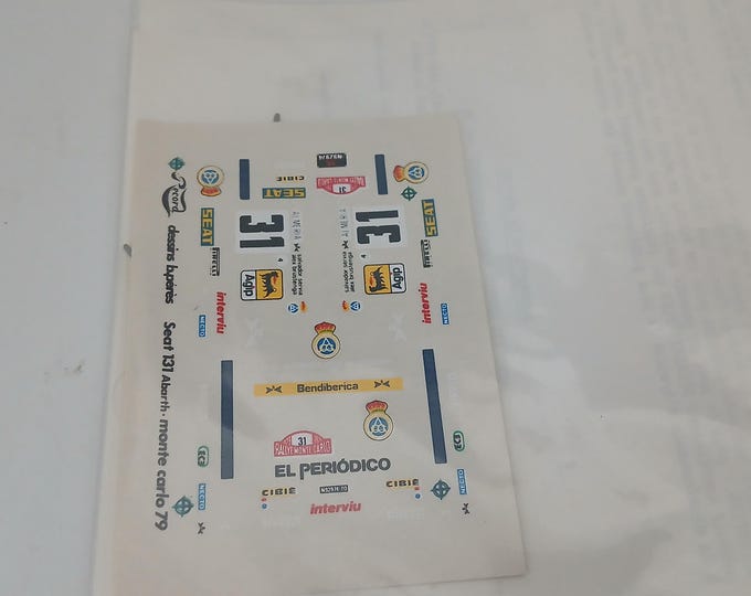 1:43 Decalkit-Record transkit for Seat 131 Abarth Rallye Monte Carlo 1979 #31 Servia/Brustenga