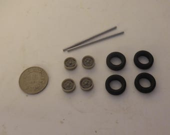 1:43 resin wheels & rubber tires for Renault Peugeot etc of the 50-60s GMW052