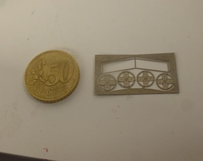 1:43 photoetched inner wheel (4-spokes) parts and headlights frame for Alpine A310