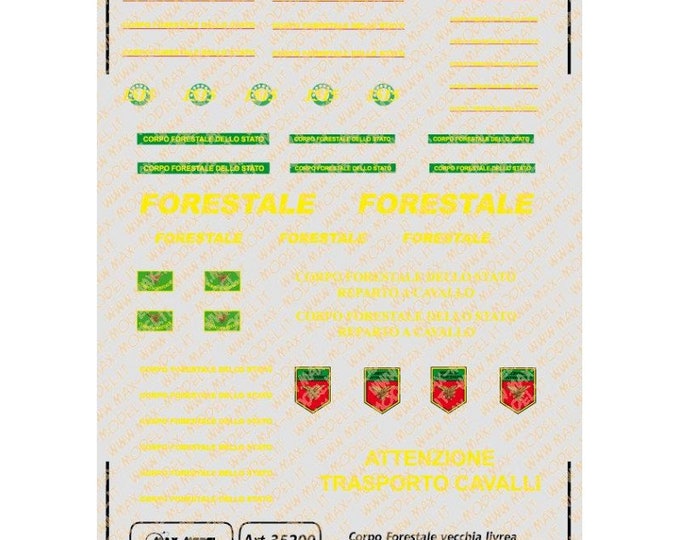 1:43 decals for Corpo Forestale dello Stato old liveries (Italy) cars, trucks and other vehicles Max Model #35200